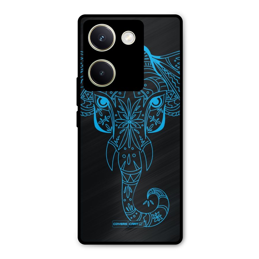 Blue Elephant Ethnic Metal Back Case for Vivo Y200 Pro