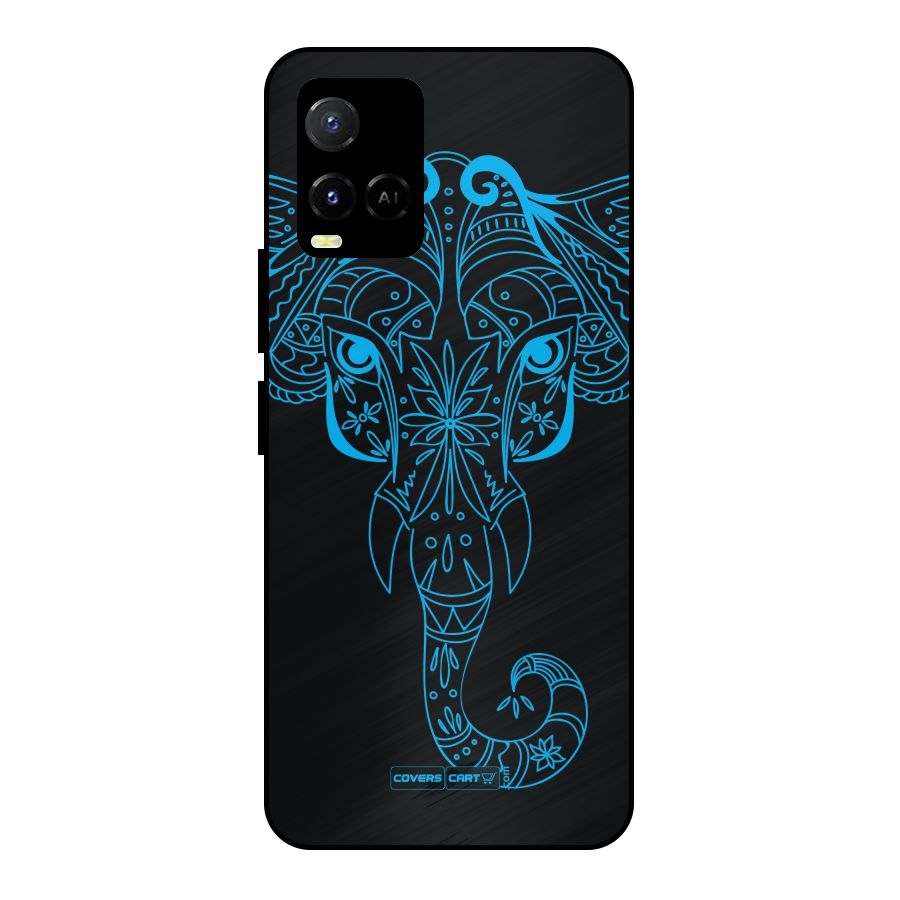 Blue Elephant Ethnic Metal Back Case for Vivo Y21