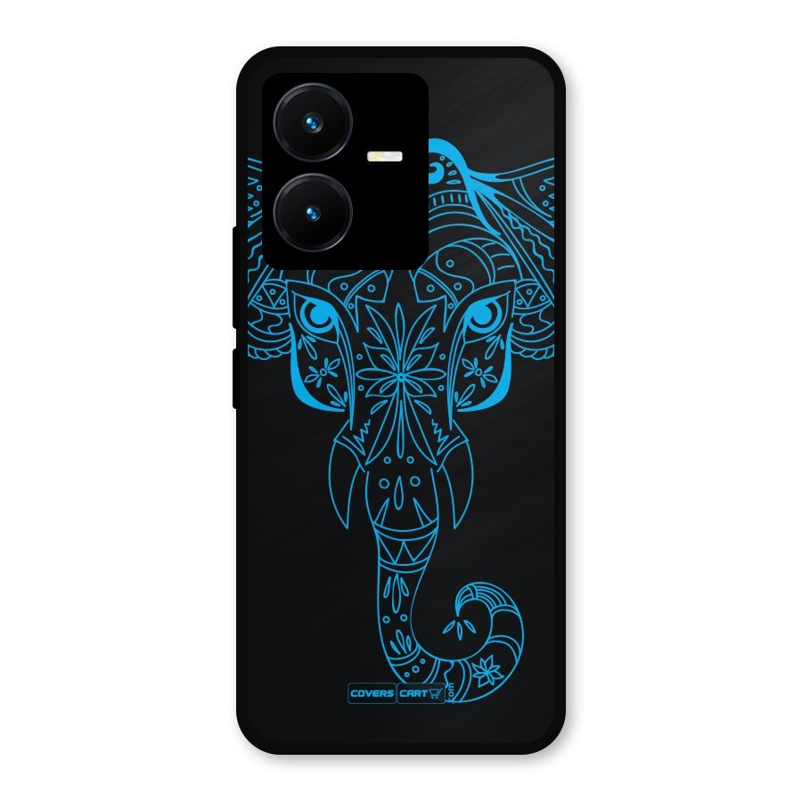 Blue Elephant Ethnic Metal Back Case for Vivo Y22