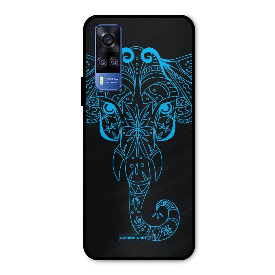 Blue Elephant Ethnic Metal Back Case for Vivo Y51A
