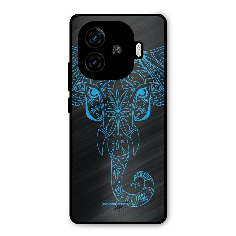 Blue Elephant Ethnic Metal Back Case for iQOO Neo 10R