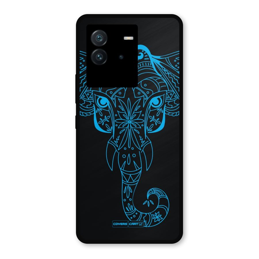 Blue Elephant Ethnic Metal Back Case for iQOO Neo 6 5G