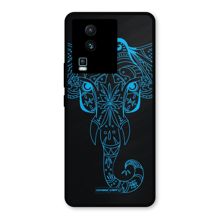 Blue Elephant Ethnic Metal Back Case for iQOO Neo 7 Pro