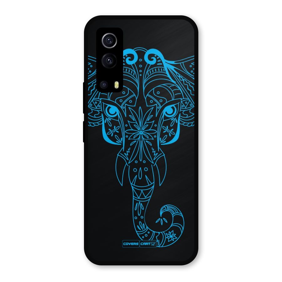 Blue Elephant Ethnic Metal Back Case for iQOO Z3