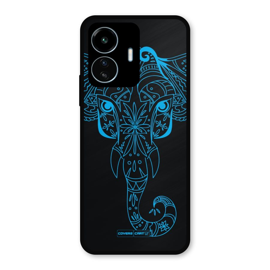 Blue Elephant Ethnic Metal Back Case for vivo iQOO Z6 Lite 5G