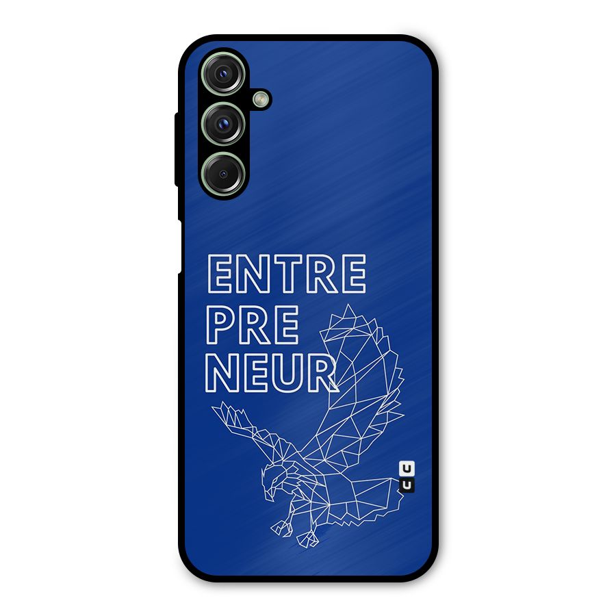 Blue Entrepreneur Metal Back Case for Galaxy F34