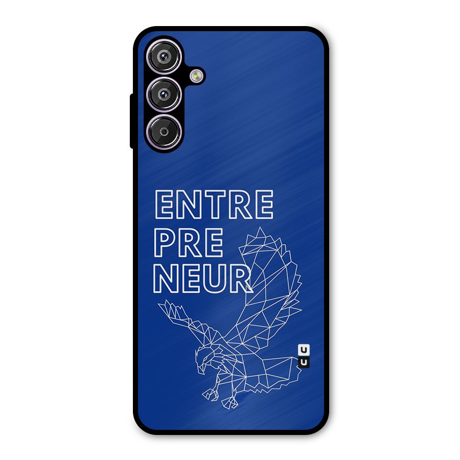 Blue Entrepreneur Metal Back Case for Galaxy M15