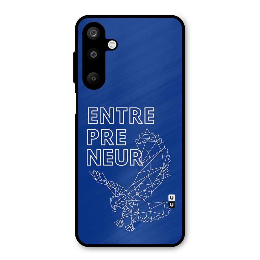Blue Entrepreneur Metal Back Case for Galaxy M16