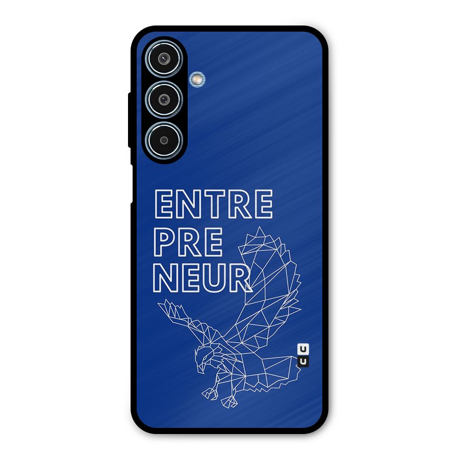 Blue Entrepreneur Metal Back Case for Galaxy M35