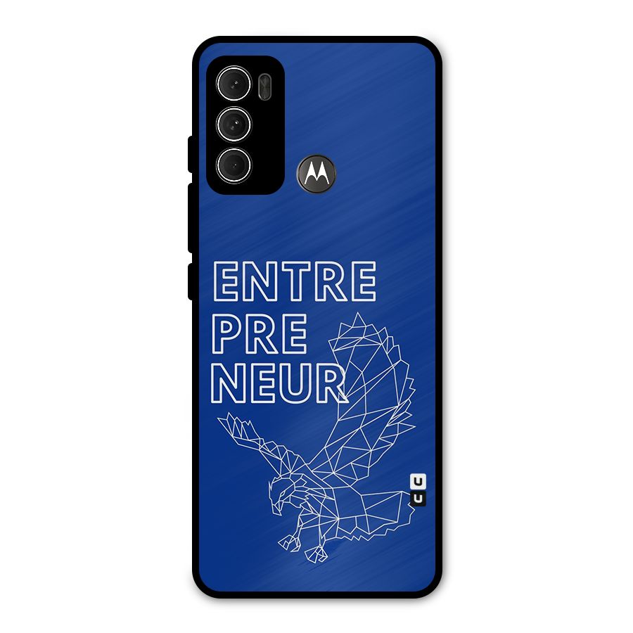 Blue Entrepreneur Metal Back Case for Moto G60