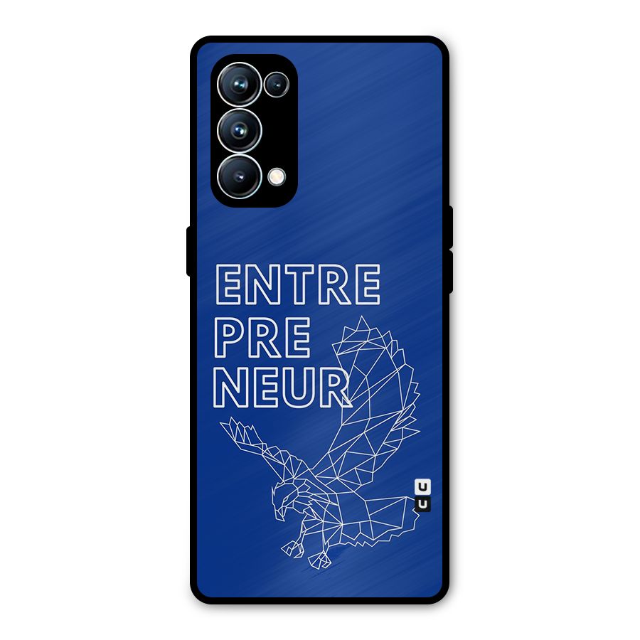 Blue Entrepreneur Metal Back Case for Oppo Reno5 Pro 5G