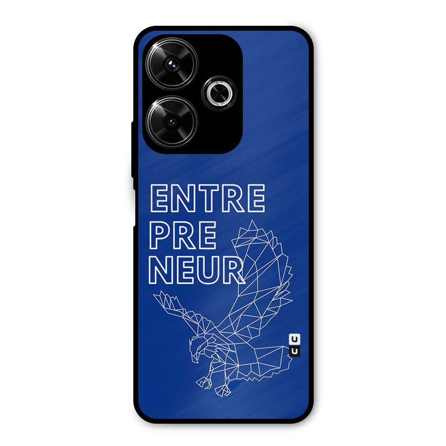 Blue Entrepreneur Metal Back Case for Poco M6 Plus