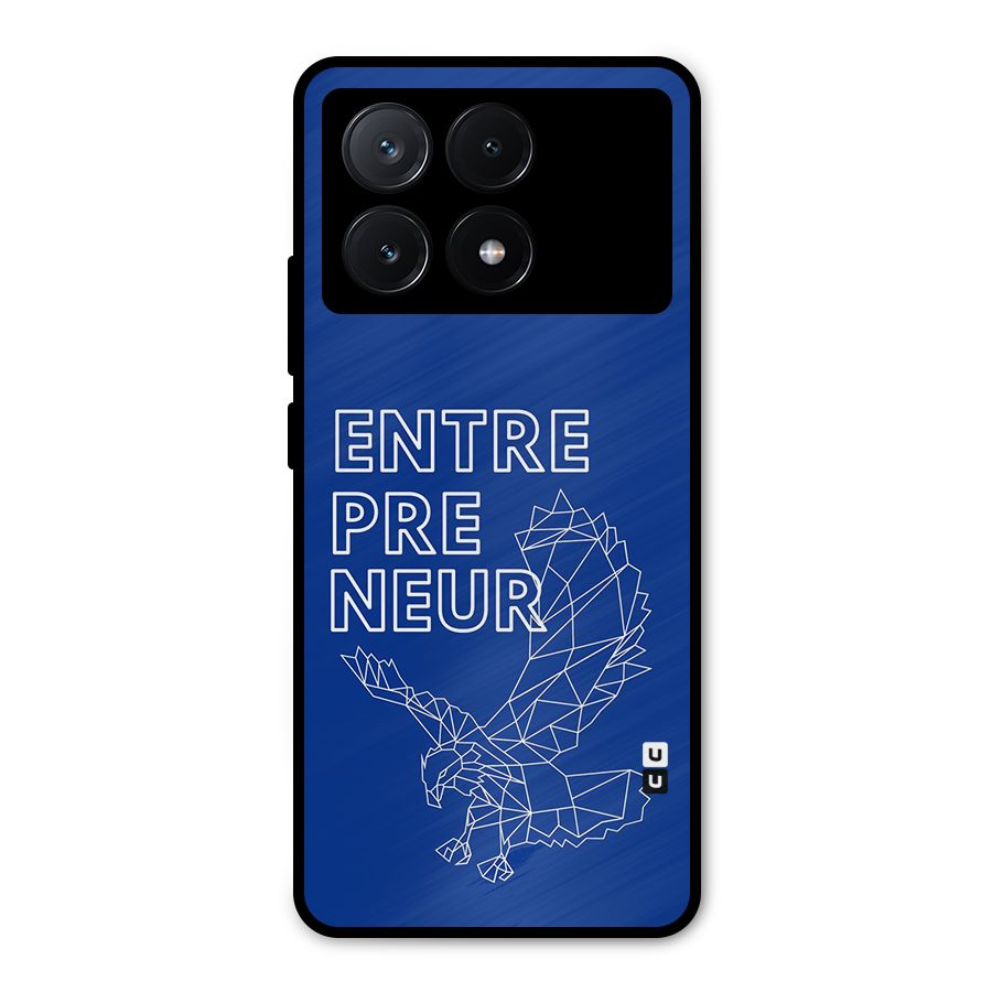 Blue Entrepreneur Metal Back Case for Poco X6 Pro