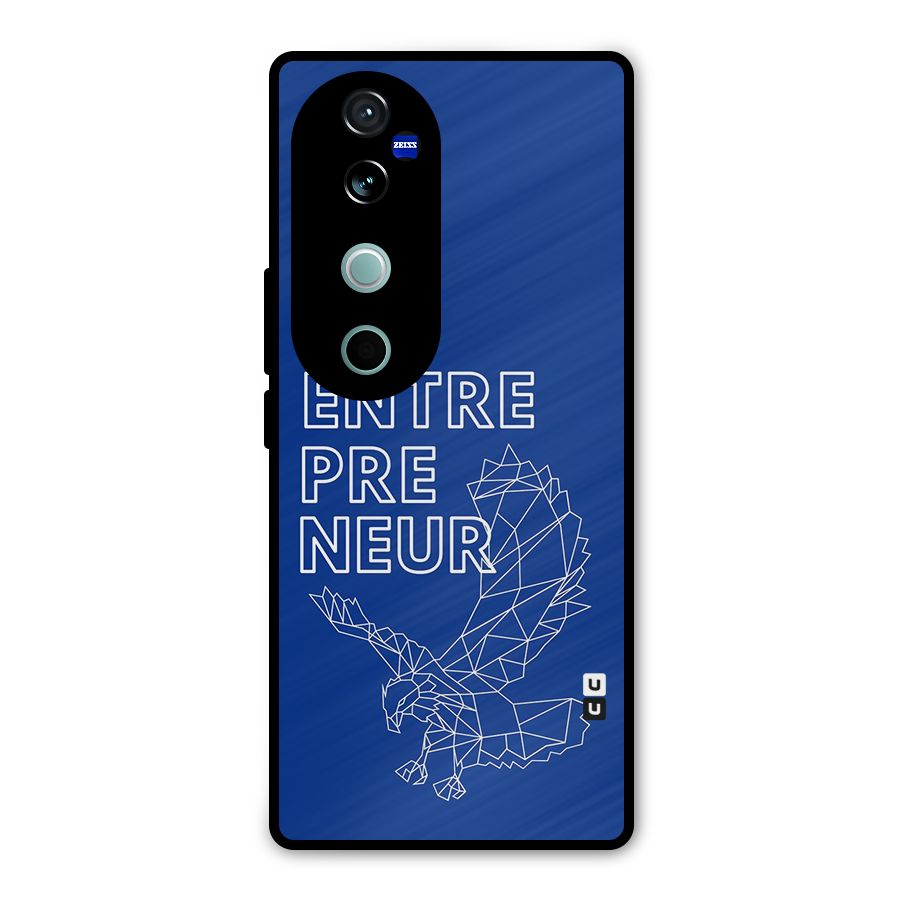 Blue Entrepreneur Metal Back Case for Vivo V40
