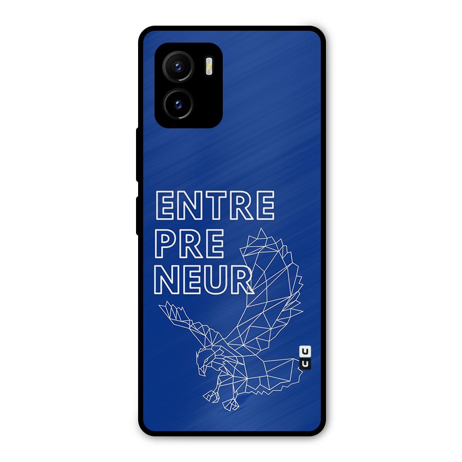 Blue Entrepreneur Metal Back Case for Vivo Y15s