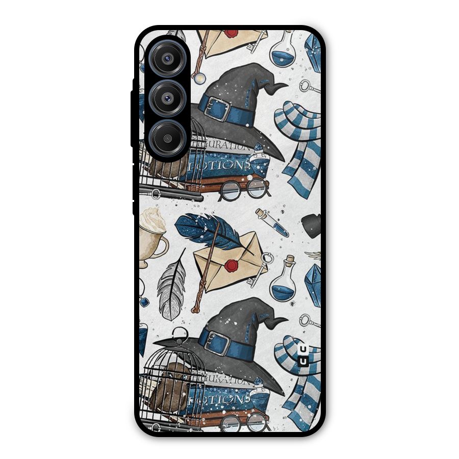 Blue Feather Hat Design Metal Back Case for Galaxy A16 5G
