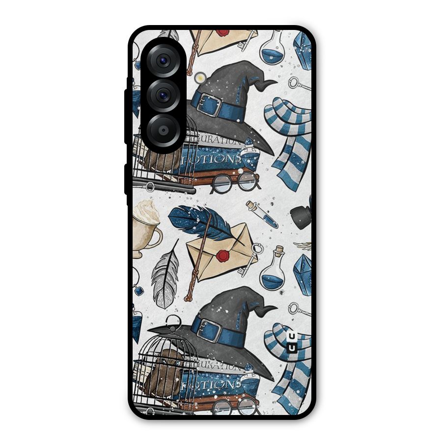 Blue Feather Hat Design Metal Back Case for Galaxy A56