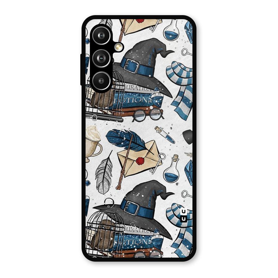 Blue Feather Hat Design Metal Back Case for Galaxy F54