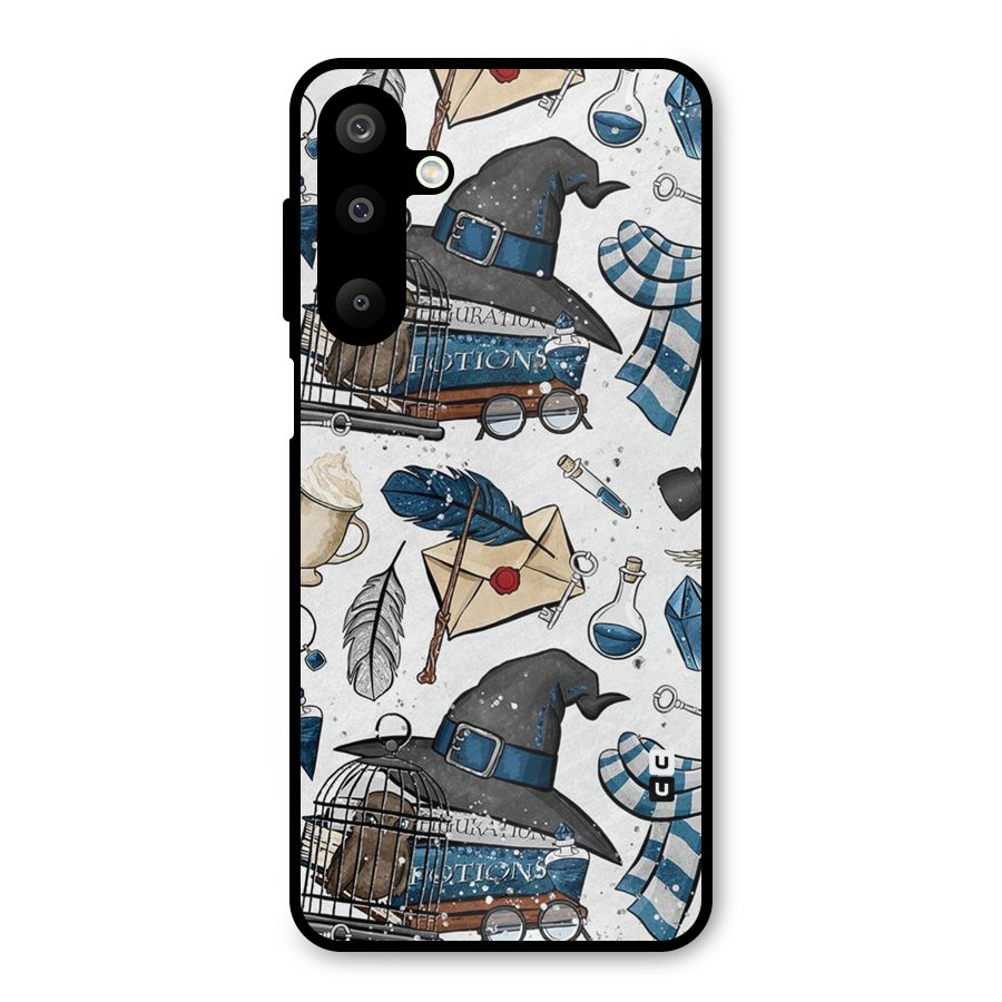 Blue Feather Hat Design Metal Back Case for Galaxy M16