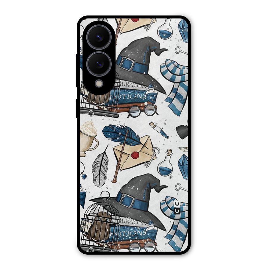 Blue Feather Hat Design Metal Back Case for Galaxy S25 Edge