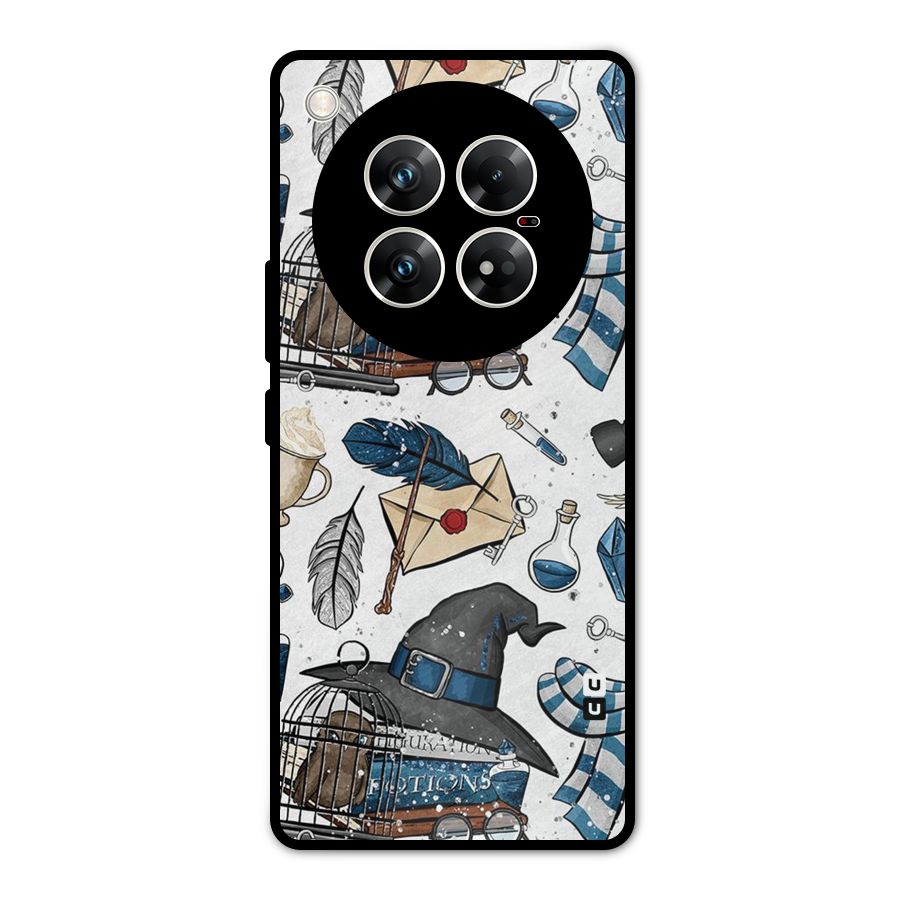 Blue Feather Hat Design Metal Back Case for Infinix Zero 40 5G