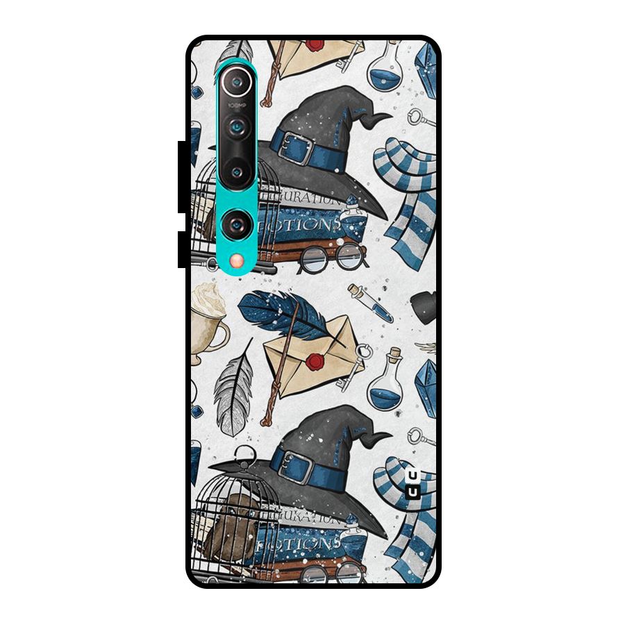 Blue Feather Hat Design Metal Back Case for Mi 10