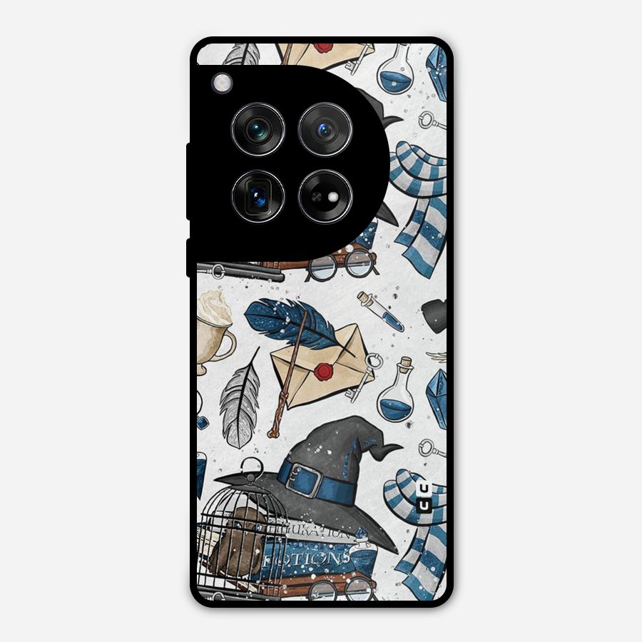 Blue Feather Hat Design Metal Back Case for OnePlus 12