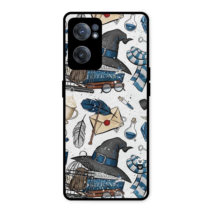 Blue Feather Hat Design Metal Back Case for OnePlus Nord CE 2 5G