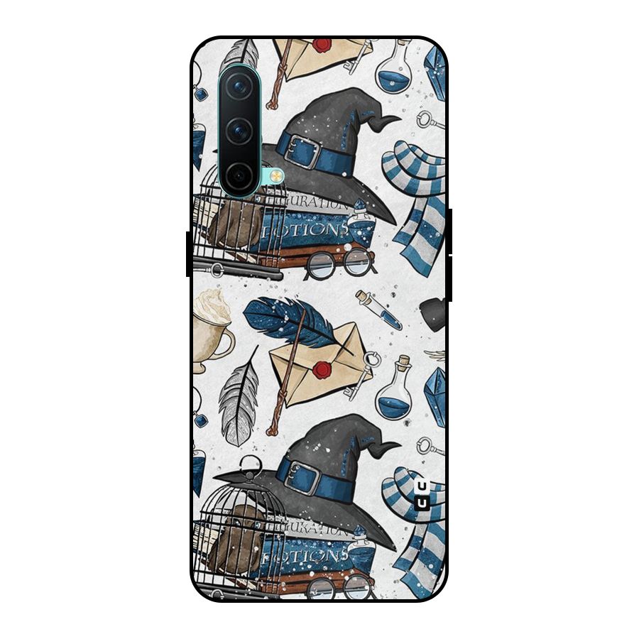 Blue Feather Hat Design Metal Back Case for OnePlus Nord CE 5G