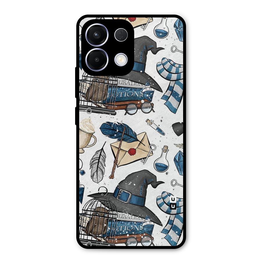Blue Feather Hat Design Metal Back Case for Oppo K13