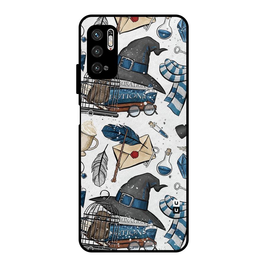 Blue Feather Hat Design Metal Back Case for Poco M3 Pro 5G