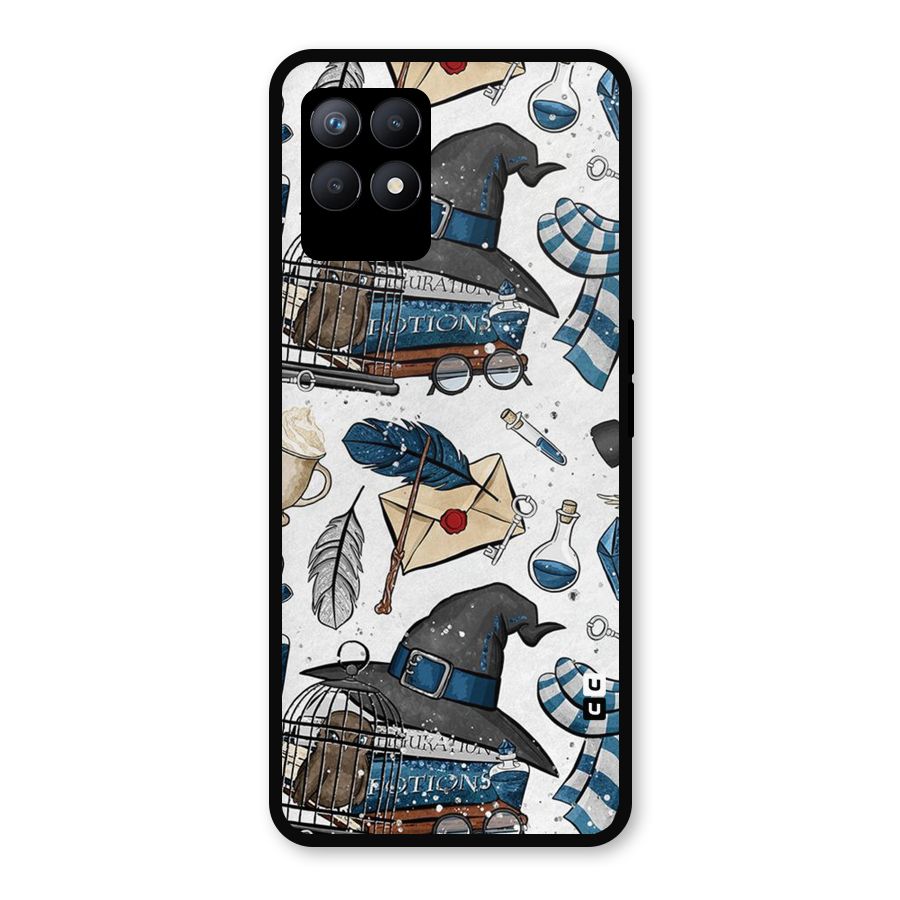 Blue Feather Hat Design Metal Back Case for Realme Narzo 50