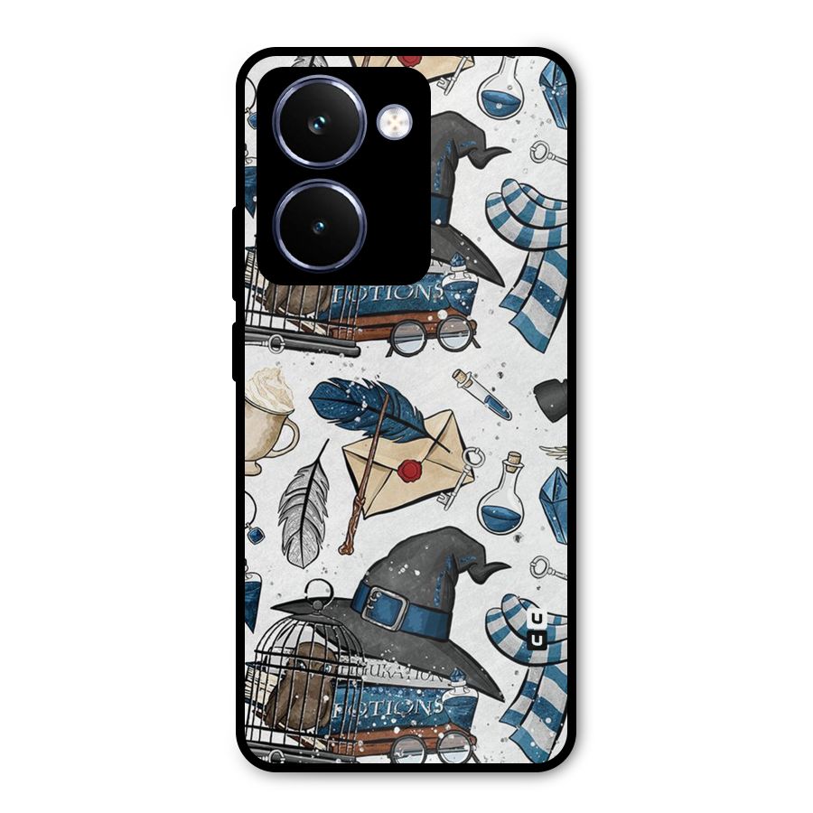 Blue Feather Hat Design Metal Back Case for Realme P3 Ultra