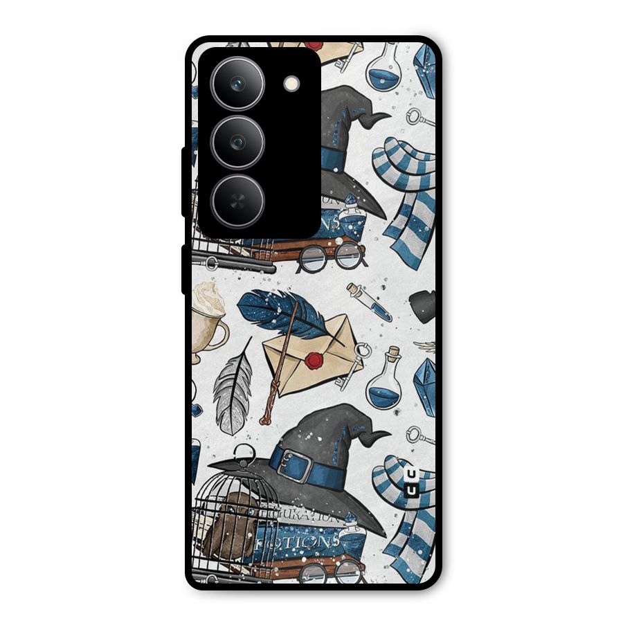 Blue Feather Hat Design Metal Back Case for Realme P3x