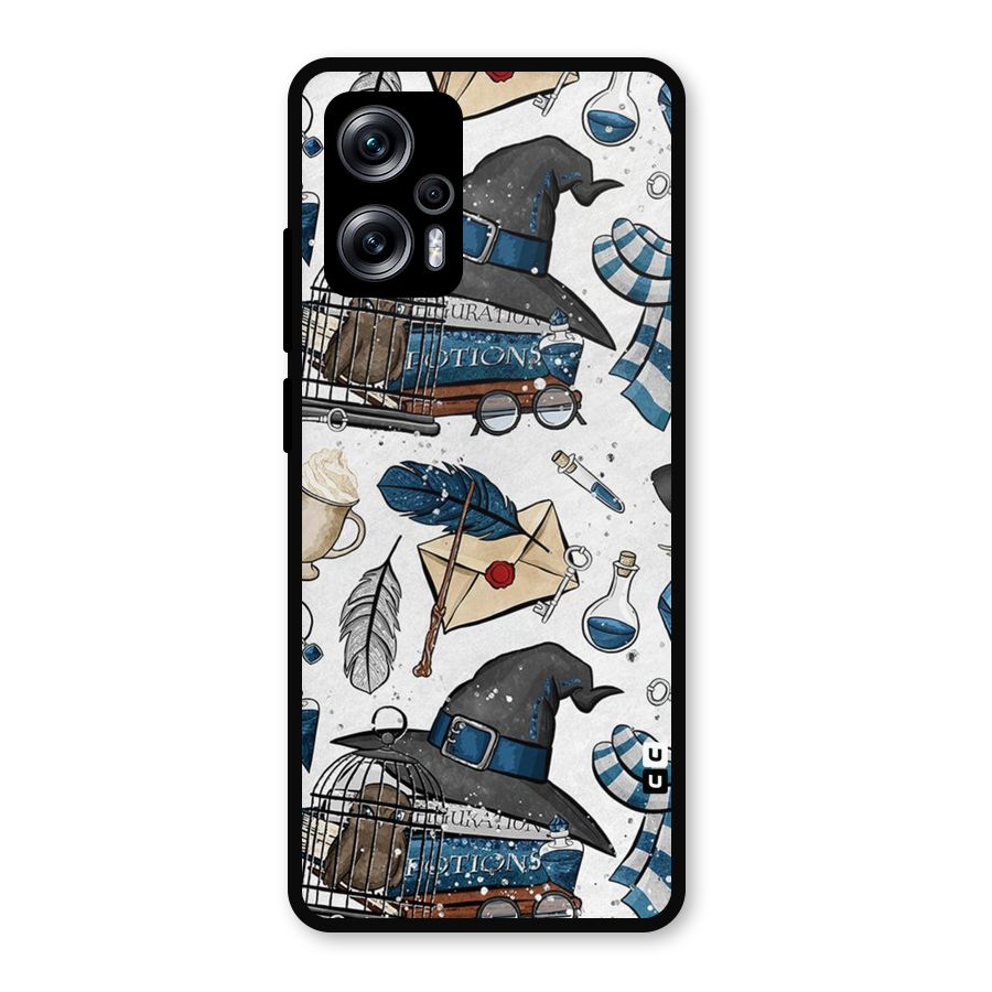 Blue Feather Hat Design Metal Back Case for Redmi K50i