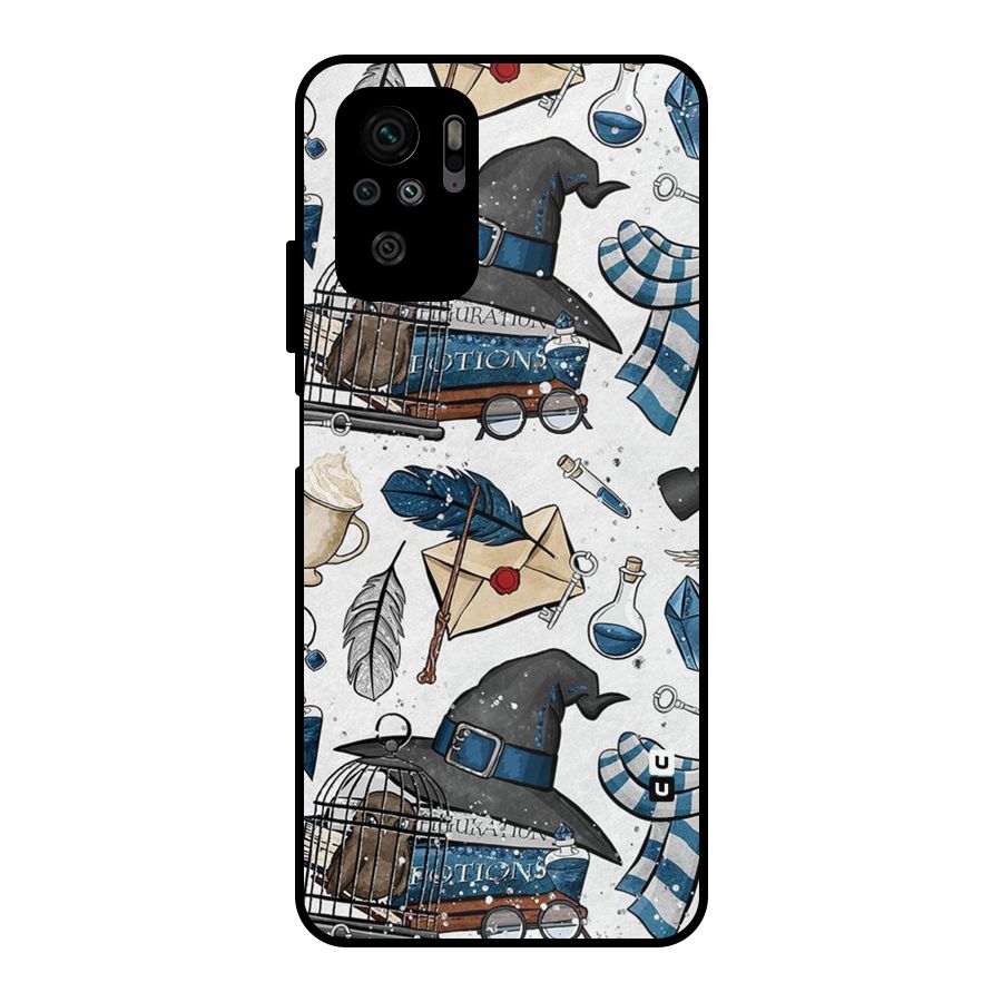 Blue Feather Hat Design Metal Back Case for Redmi Note 10S
