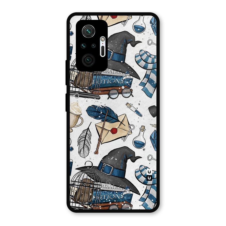 Blue Feather Hat Design Metal Back Case for Redmi Note 10 Pro