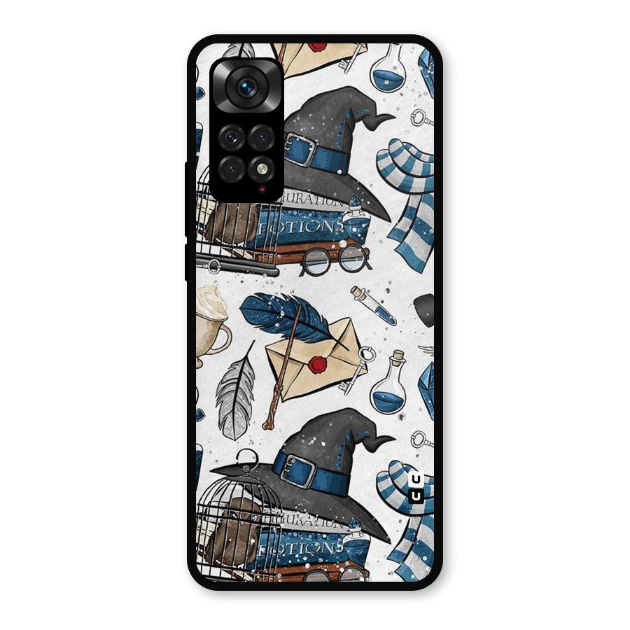 Blue Feather Hat Design Metal Back Case for Redmi Note 11s