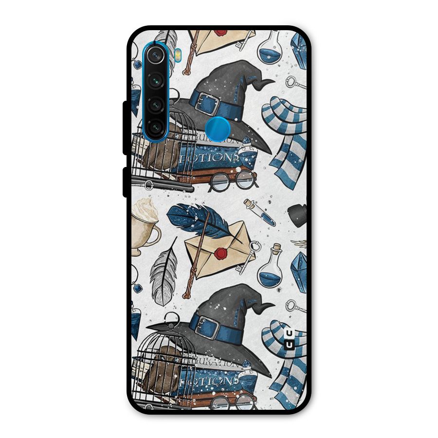 Blue Feather Hat Design Metal Back Case for Redmi Note 8