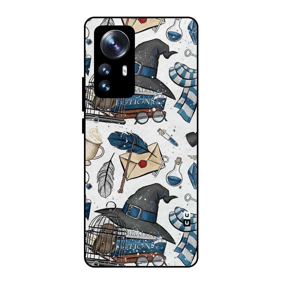 Blue Feather Hat Design Metal Back Case for Xiaomi 12 Pro