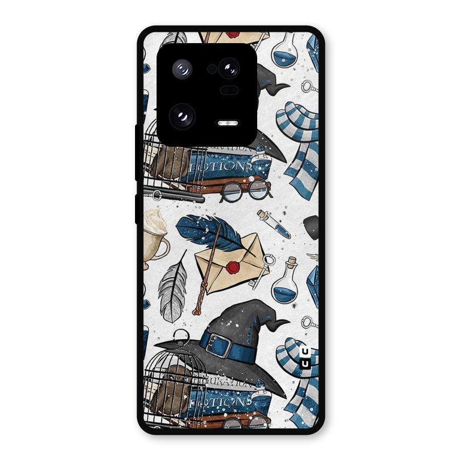 Blue Feather Hat Design Metal Back Case for Xiaomi 13 Pro