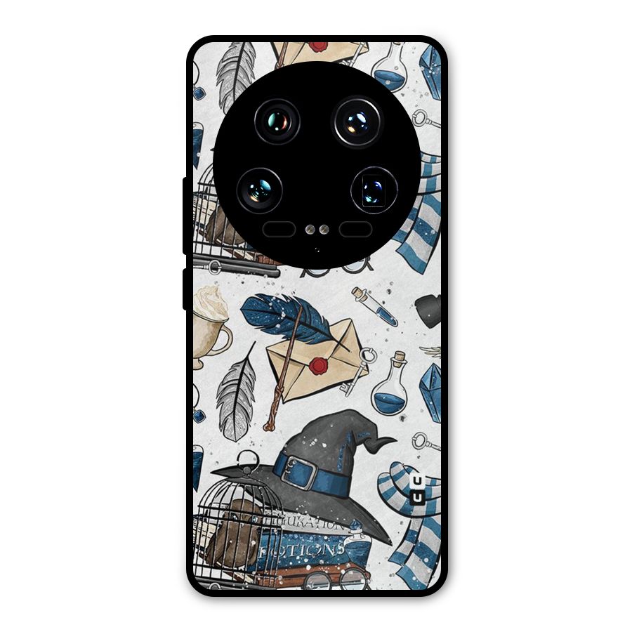Blue Feather Hat Design Metal Back Case for Xiaomi 14 Ultra
