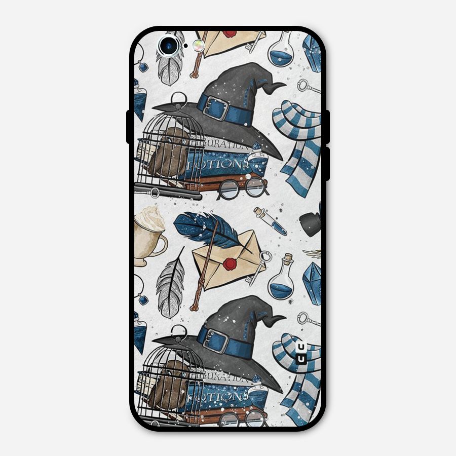 Blue Feather Hat Design Metal Back Case for iPhone 6 6s