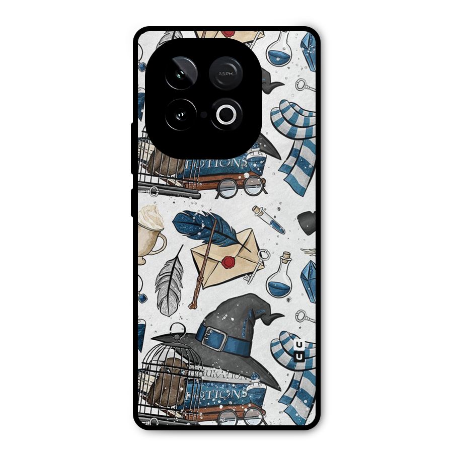 Blue Feather Hat Design Metal Back Case for iQOO Neo 10
