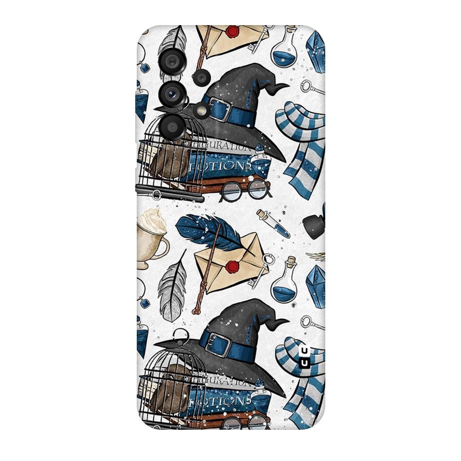 Blue Feather Hat Design Original Polycarbonate Back Case for Galaxy A73 5G