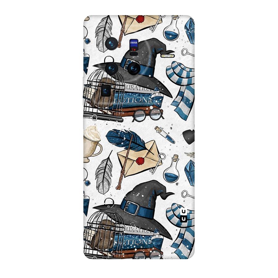 Blue Feather Hat Design Original Polycarbonate Back Case for Vivo X80