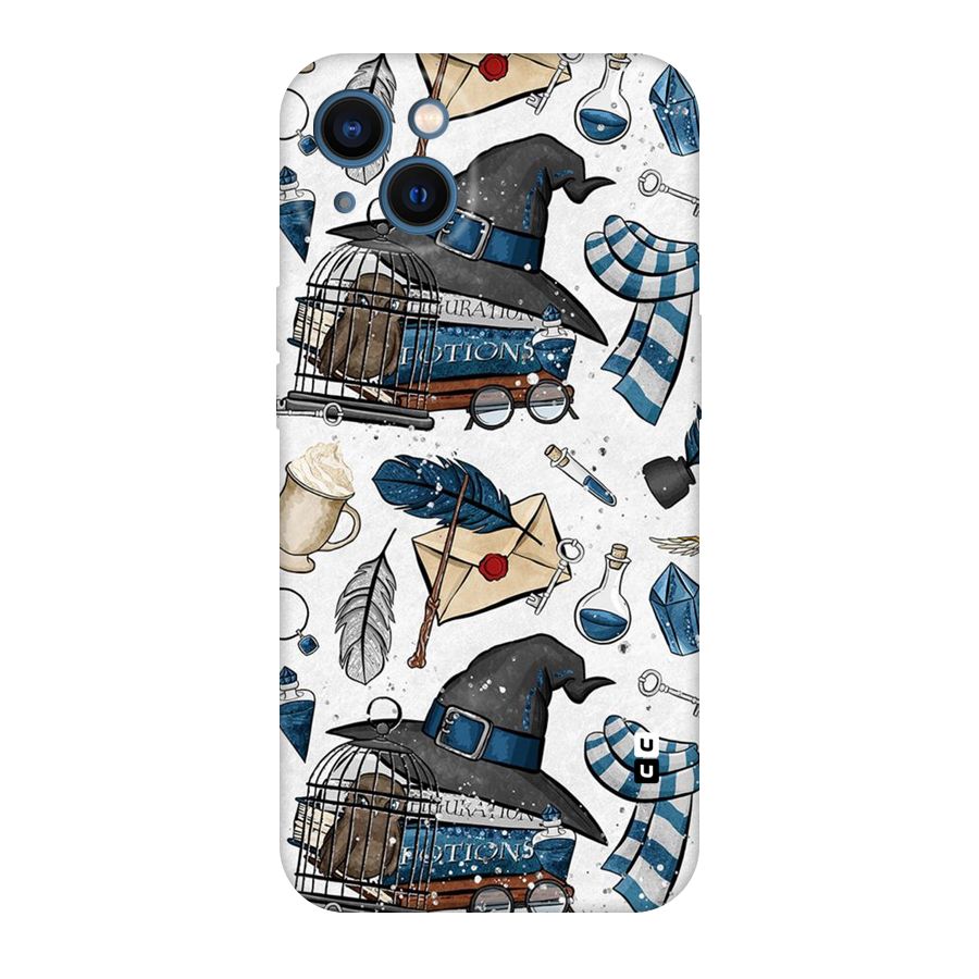 Blue Feather Hat Design Original Polycarbonate Back Case for iPhone 13