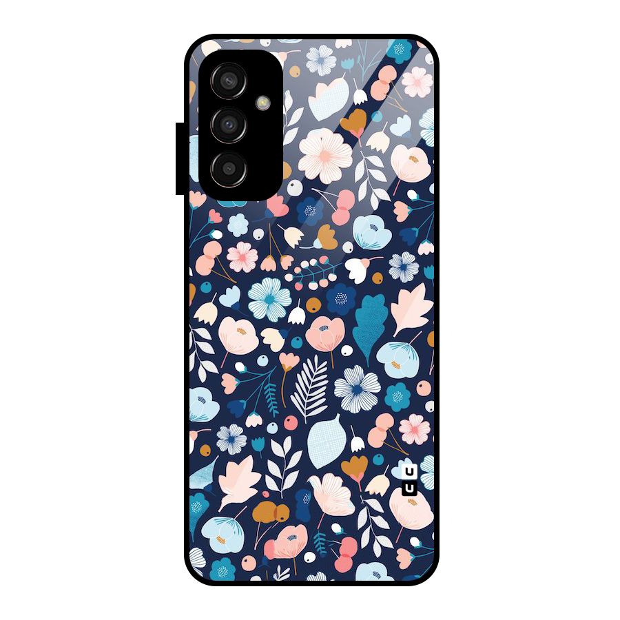 Blue Floral Glass Back Case for Galaxy F13