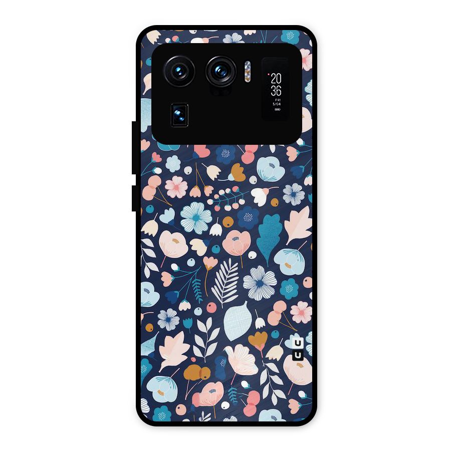 Blue Floral Metal Back Case for Mi 11 Ultra