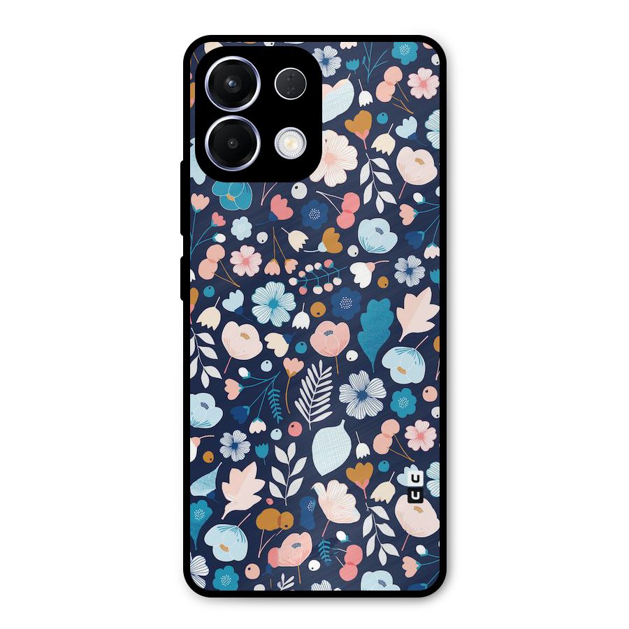 Blue Floral Metal Back Case for Oppo K13